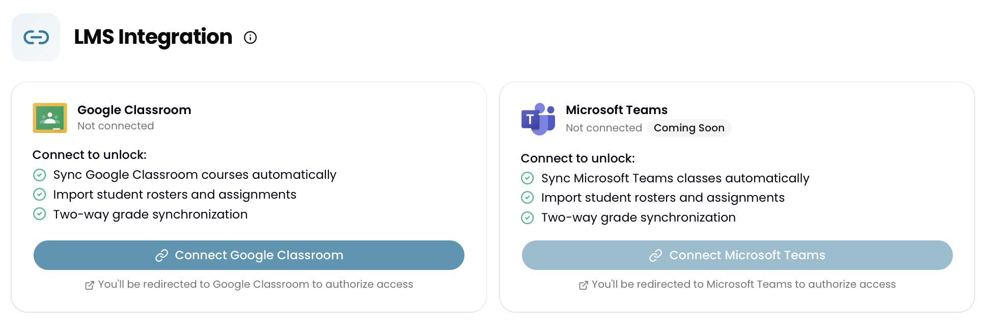 aime LMS sync with Google Classroom and Microsoft Teams